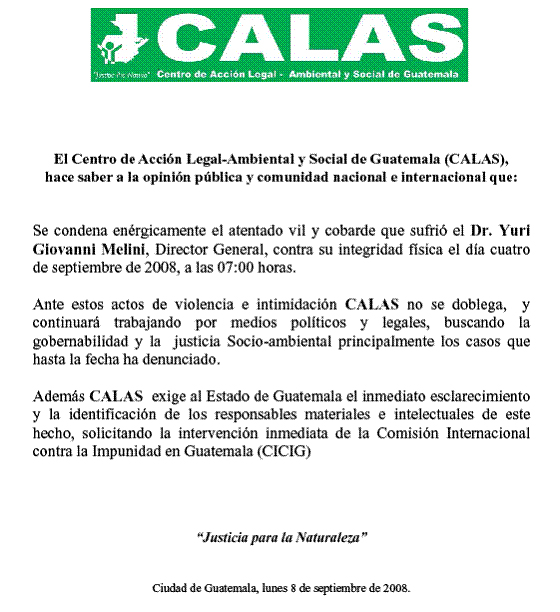 comunicado CALAS